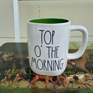Rae Dunn LL TOP O’ THE MORNING 🍀 Double Sided Green St. Patrick’s Day Mug New